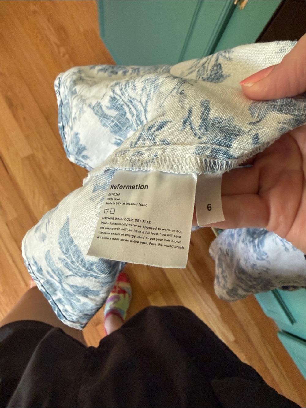 Reformation Blue and White Floral Puff-Sleeve Maxi Dress - Picture 6 of 7